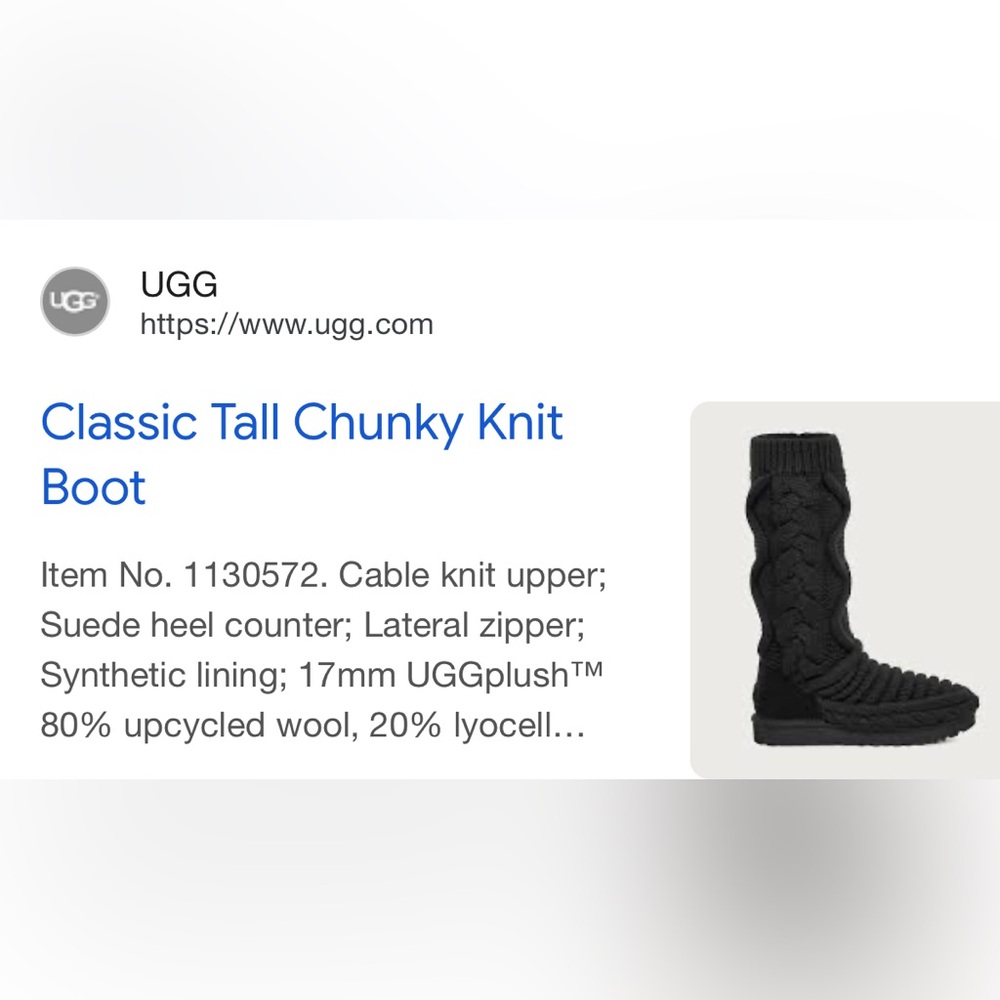 UGG Classic Cardi Knit Boots - Black(sold out on Uggs.com and Nordstrom) - Picture 9 of 9